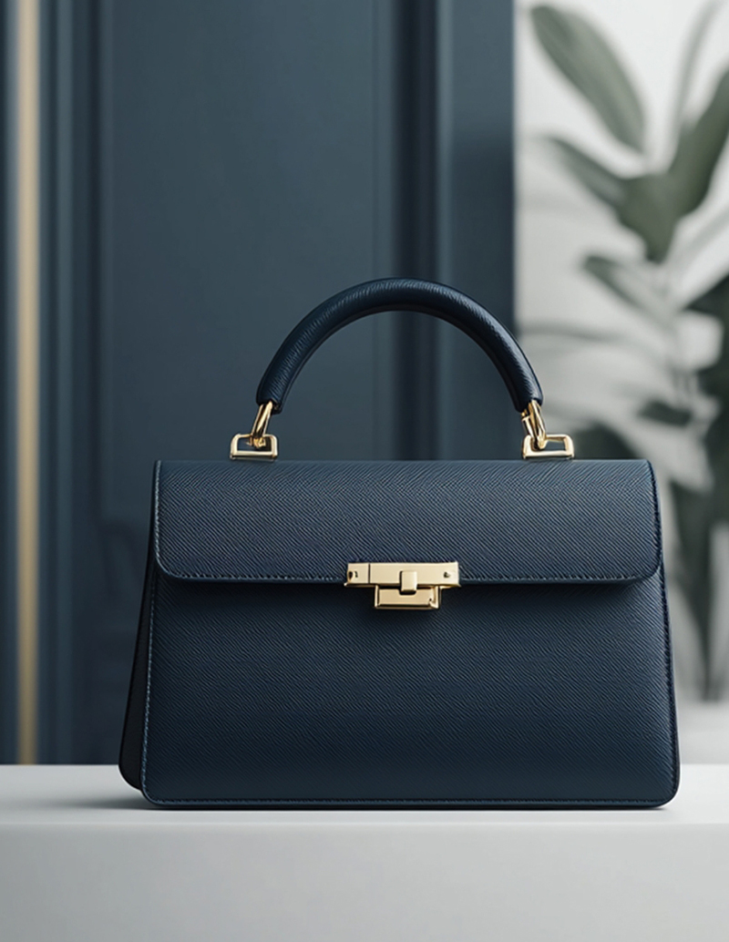Navy Saffiano Satchel-img