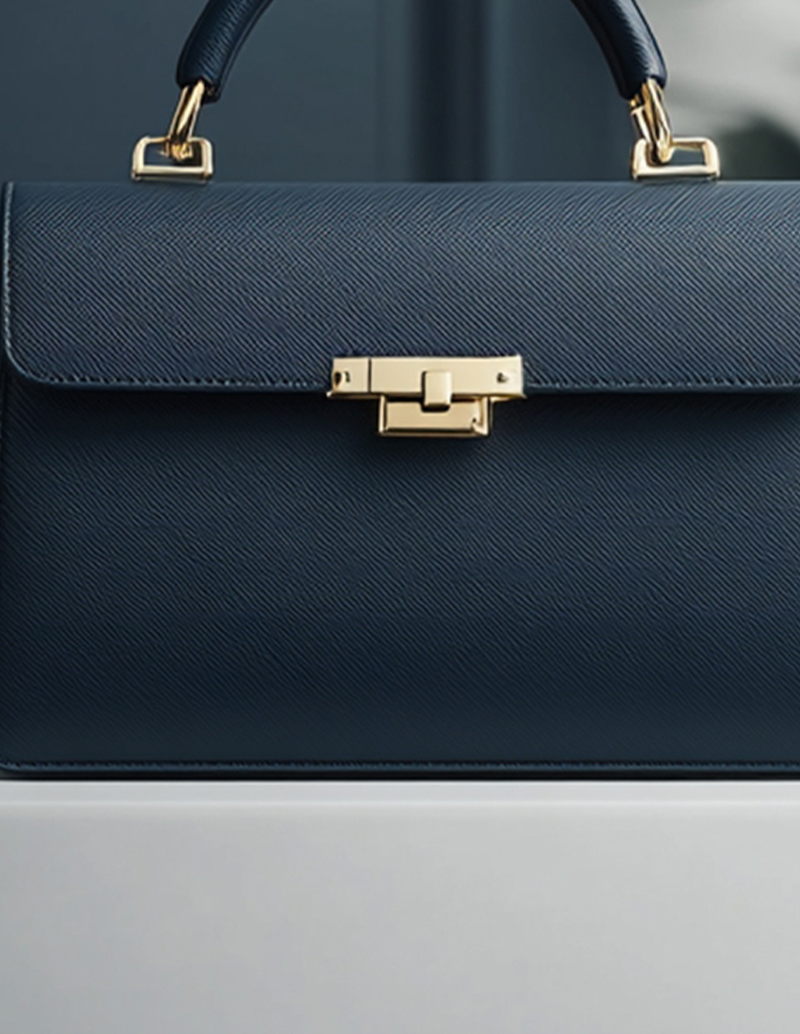 Navy Saffiano Satchel-thumbnail